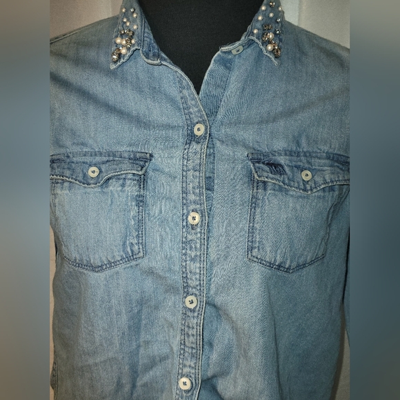 * Abercrombie kids denim long sleeve shirt - Picture 3 of 3